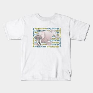 Cartoon Walrus Mustaches Irresistible Kids T-Shirt